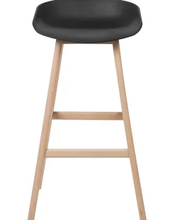 Barstuhl Kunststoff / Buchenholz Schwarz 2Er Set Micco