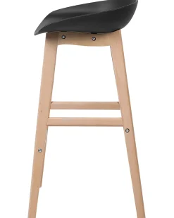 Barstuhl Kunststoff / Buchenholz Schwarz 2Er Set Micco