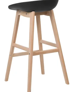 Barstuhl Kunststoff / Buchenholz Schwarz 2Er Set Micco
