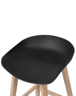 Barstuhl Kunststoff / Buchenholz Schwarz 2Er Set Micco