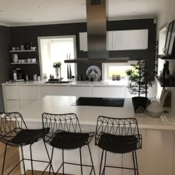 Barstuhl Metall / Kunstleder Schwarz 2Er Set Preston