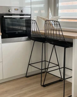Barstuhl Metall / Kunstleder Schwarz 2Er Set Preston