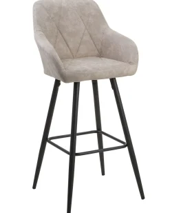 Barstuhl Polsterbezug Beige / Schwarz 2Er Set Darien