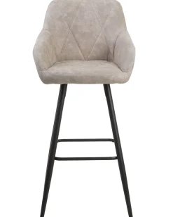 Barstuhl Polsterbezug Beige / Schwarz 2Er Set Darien
