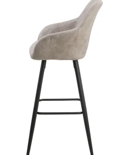 Barstuhl Polsterbezug Beige / Schwarz 2Er Set Darien