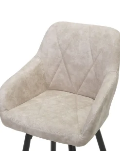 Barstuhl Polsterbezug Beige / Schwarz 2Er Set Darien