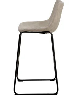Barstuhl Polsterbezug Beige / Schwarz 2Er Set Franks