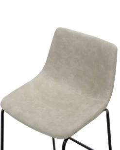 Barstuhl Polsterbezug Beige / Schwarz 2Er Set Franks