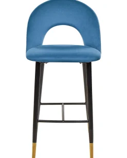 Barstuhl Samtstoff Blau 2Er Set Falton