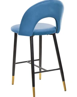 Barstuhl Samtstoff Blau 2Er Set Falton