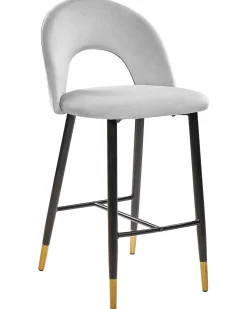Barstuhl Samtstoff Grau 2Er Set Falton