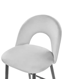 Barstuhl Samtstoff Grau 2Er Set Falton
