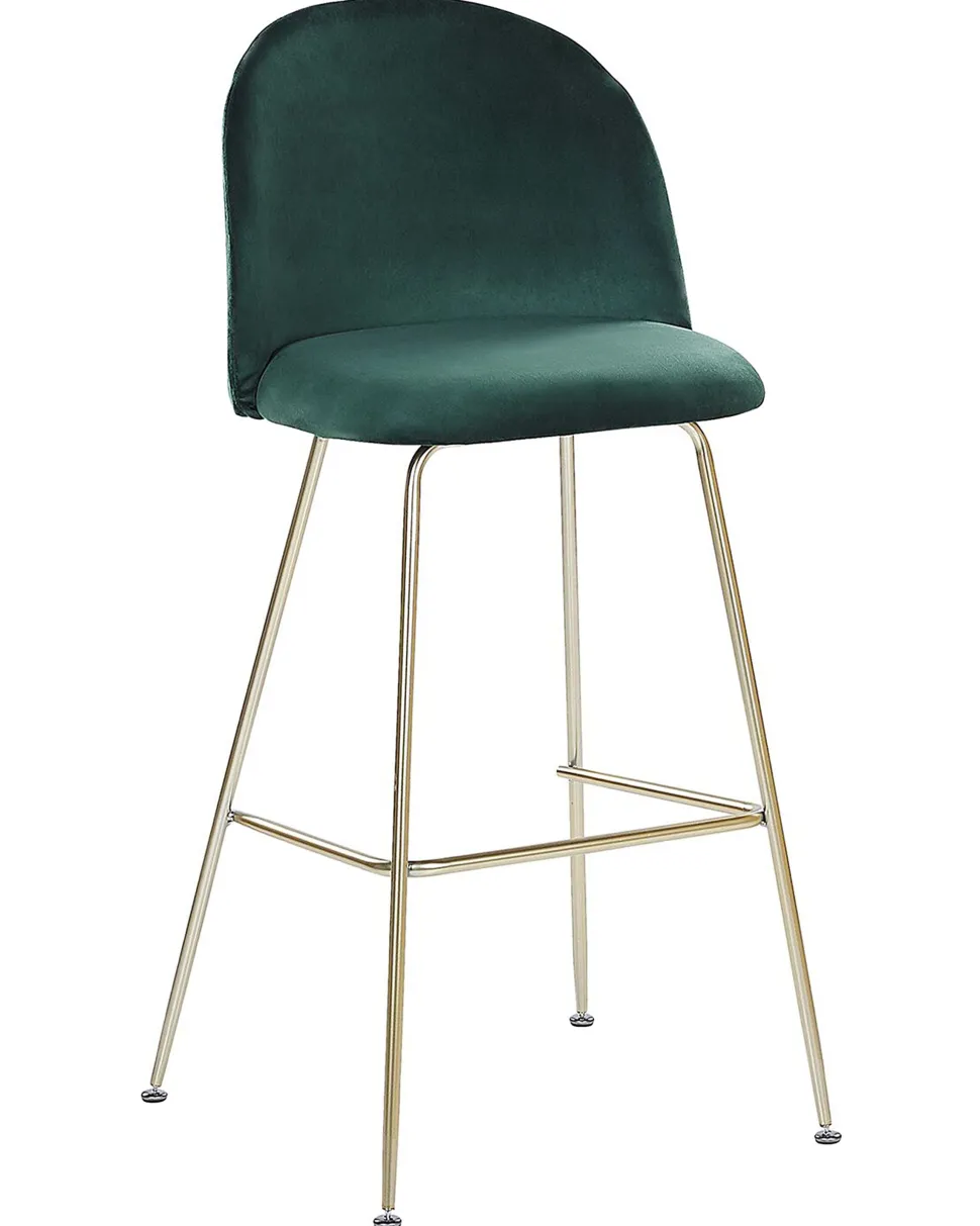 Barstuhl Samtstoff Grun / Gold 2Er Set Arcola