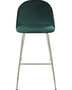 Barstuhl Samtstoff Grun / Gold 2Er Set Arcola