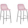 Barstuhl Samtstoff Rosa / Schwarz 2Er Set Nekoma