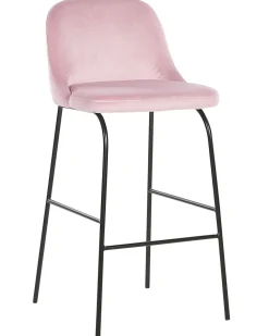 Barstuhl Samtstoff Rosa / Schwarz 2Er Set Nekoma