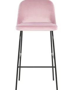 Barstuhl Samtstoff Rosa / Schwarz 2Er Set Nekoma