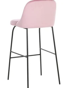 Barstuhl Samtstoff Rosa / Schwarz 2Er Set Nekoma