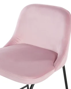 Barstuhl Samtstoff Rosa / Schwarz 2Er Set Nekoma