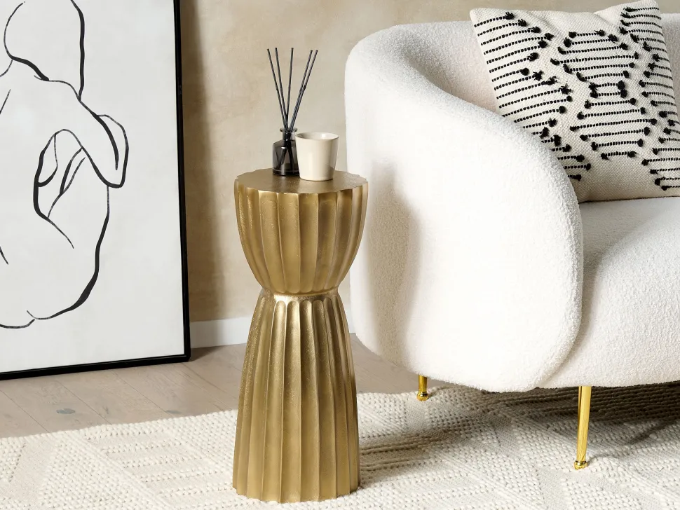 Beistelltisch Aluminium Gold Rund 24 Cm Ouyen