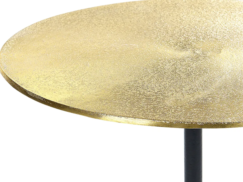 Beistelltisch Aluminium Gold / Schwarz Rund O 36 Cm Eravur