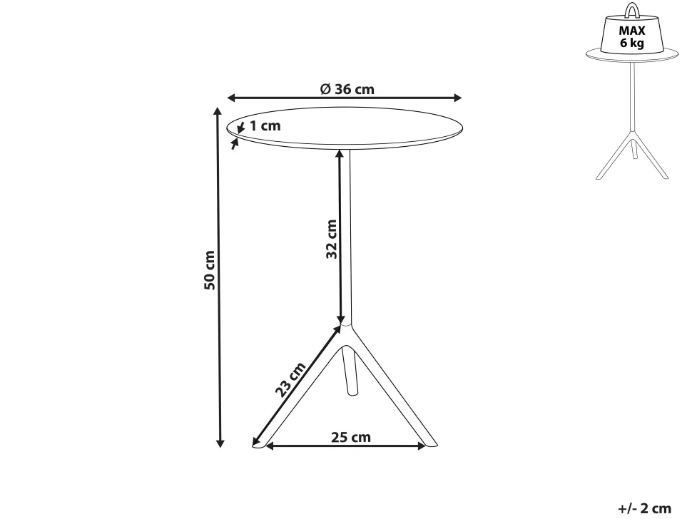 Beistelltisch Aluminium Gold / Schwarz Rund O 36 Cm Eravur