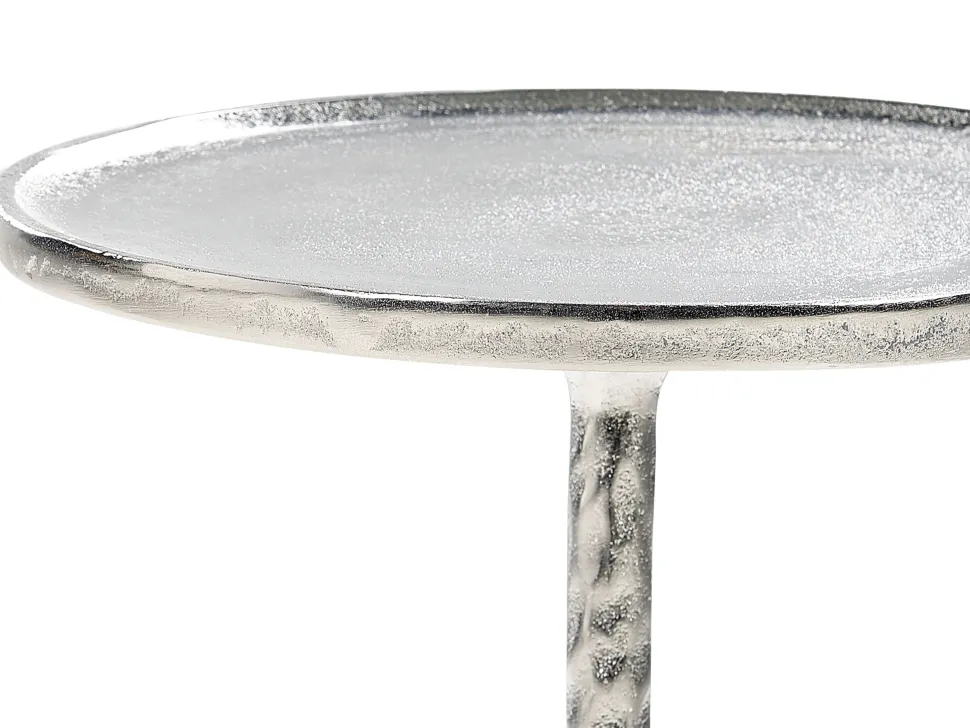 Beistelltisch Aluminium Silber Rund O 32 Cm Meda