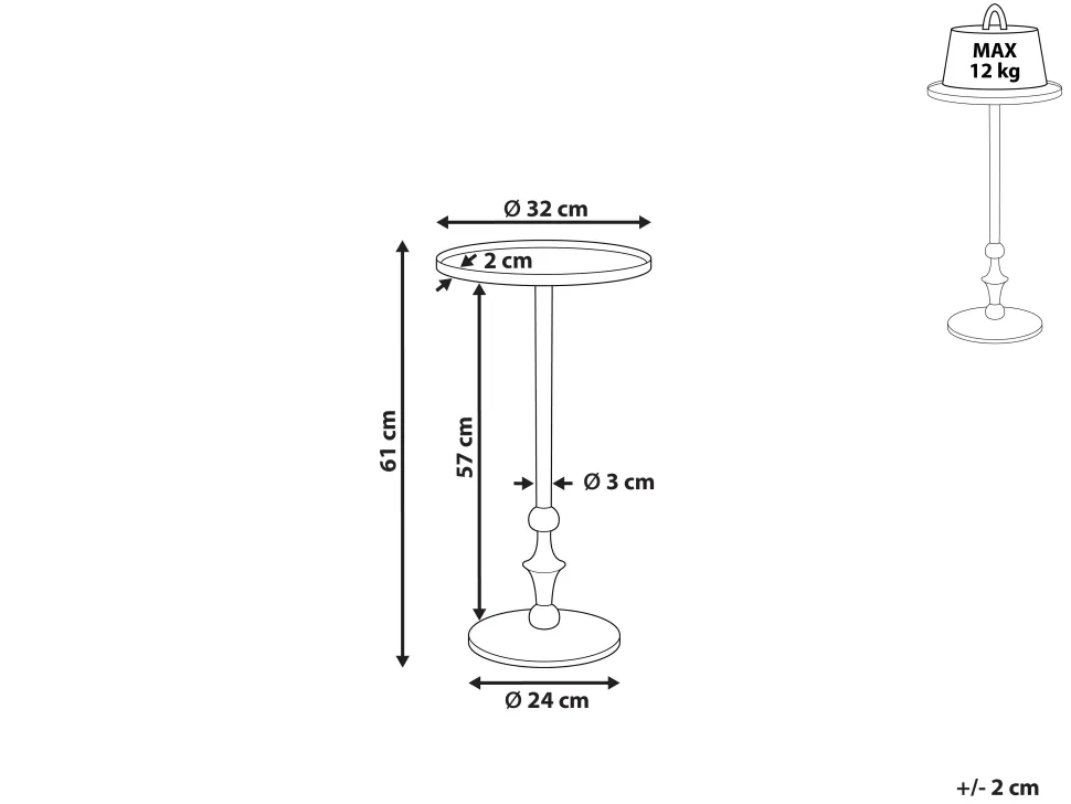 Beistelltisch Aluminium Silber Rund O 32 Cm Meda