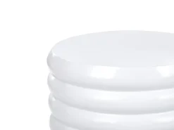 Beistelltisch Aluminium Weis / Schwarz Rund 33 Cm Kikiwa