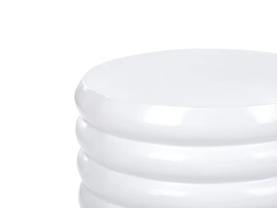 Beistelltisch Aluminium Weis / Schwarz Rund 33 Cm Kikiwa