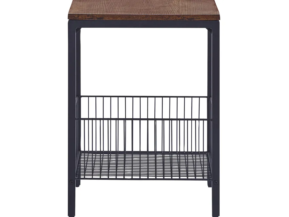 Beistelltisch Dunkler Holzfarbton / Schwarz Quadratisch 40 X 40 Cm Kenner