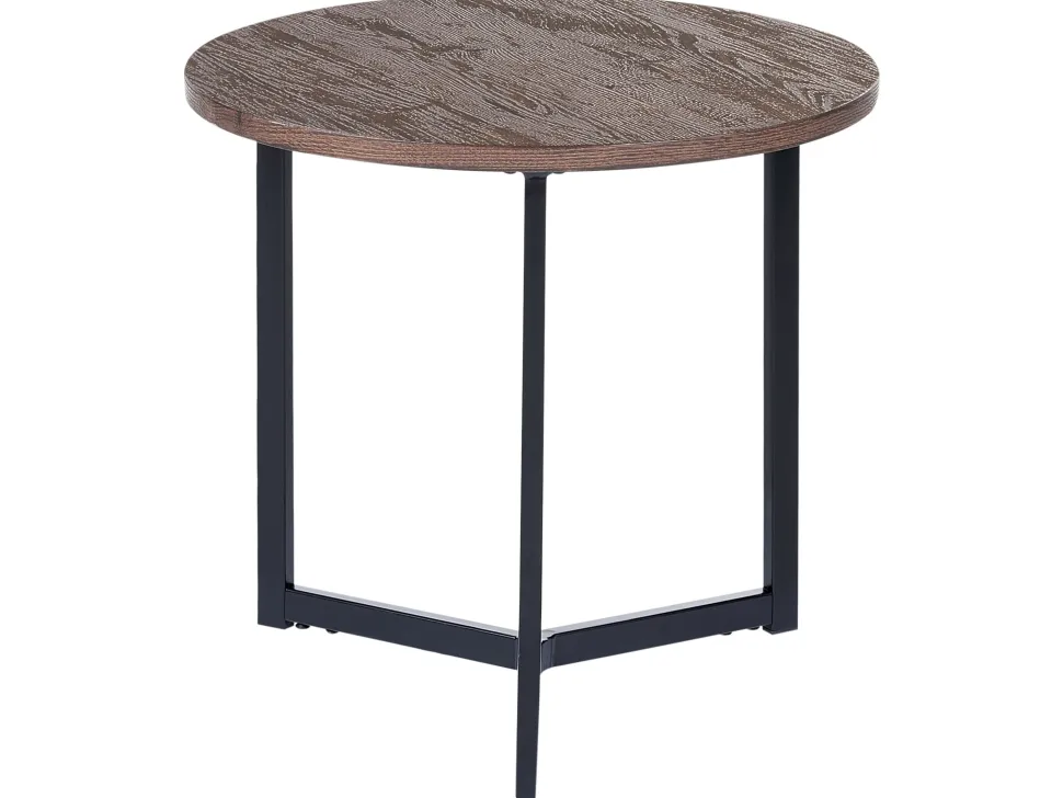 Beistelltisch Dunkler Holzfarbton / Schwarz O 50 Cm Tippo