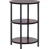 Beistelltisch Dunkler Holzfarbton / Schwarz Rund 40 Cm Tolar