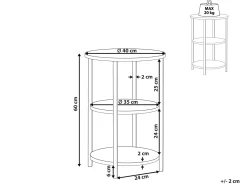 Beistelltisch Dunkler Holzfarbton / Schwarz Rund 40 Cm Tolar