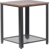 Beistelltisch Dunkler Holzfarbton / Schwarz Quadratisch 45 X 45 Cm Aston