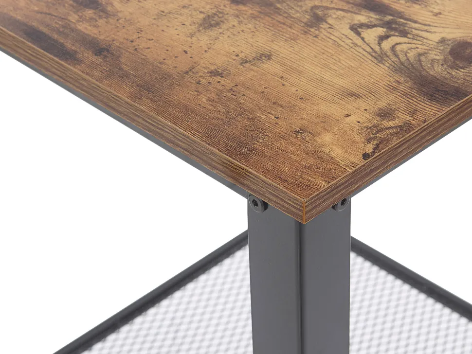 Beistelltisch Dunkler Holzfarbton / Schwarz Quadratisch 45 X 45 Cm Aston