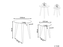 Beistelltisch 2Er Set Aus Mangoholz Weis Barju