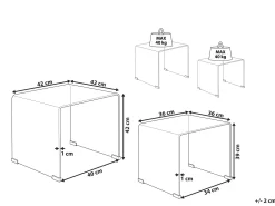 Beistelltisch 2Er Set Glas Transparent Rechteckig Kendall