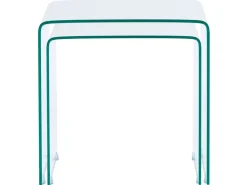 Beistelltisch 2Er Set Glas Transparent Rechteckig Kendall