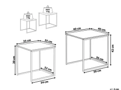 Beistelltisch 2Er Set Holzoptik Dunkelbraun / Schwarz Quadratisch Denny