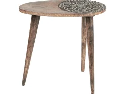 Beistelltisch 2Er Set Mango Holz Dunkelbraun Oval Khetua
