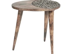 Beistelltisch 2Er Set Mango Holz Dunkelbraun Oval Khetua
