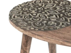 Beistelltisch 2Er Set Mango Holz Dunkelbraun Oval Khetua