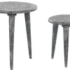 Beistelltisch 2Er Set Mangoholz Grau Rund Jatra