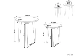 Beistelltisch 2Er Set Mangoholz Grau Rund Jatra