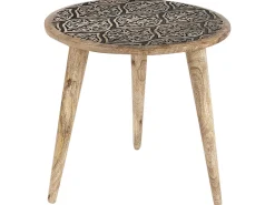 Beistelltisch 2Er Set Mango Holz Hellbraun Rund Sharma