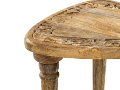 Beistelltisch 2Er Set Mangoholz Heller Holzfarbton Dreieckig Saora