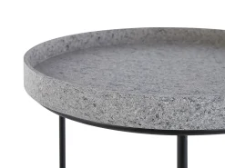 Beistelltisch 3Er Set Metall Granit Optik Mehrfarbig Rund Texon
