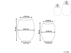 Beistelltisch 2Er Set Schwarz Perlen-Optik Oval Uhana
