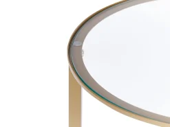 Beistelltisch Glas Gold / Dunkler Holzfarbton 40 Cm Libby